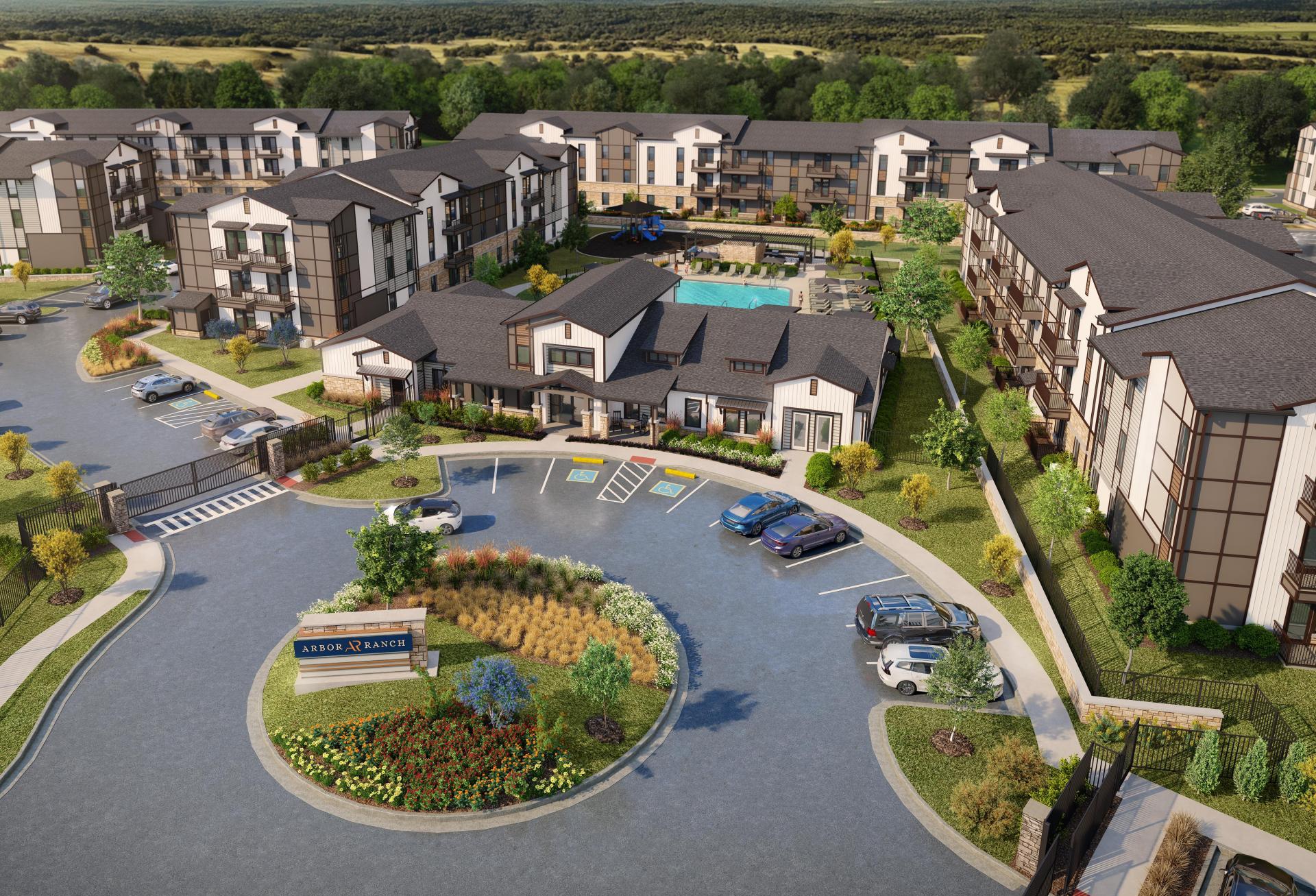 Aerial rendering of Arbor Ranch.