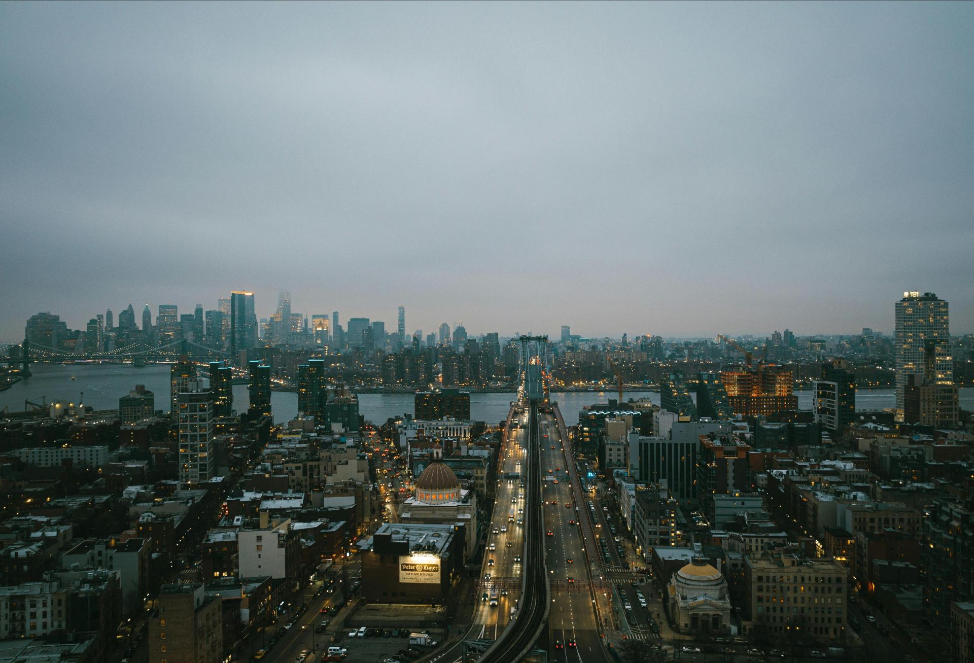 Aerial view of Williamsburg, Brooklyn.