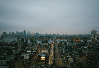 Aerial view of Williamsburg, Brooklyn.