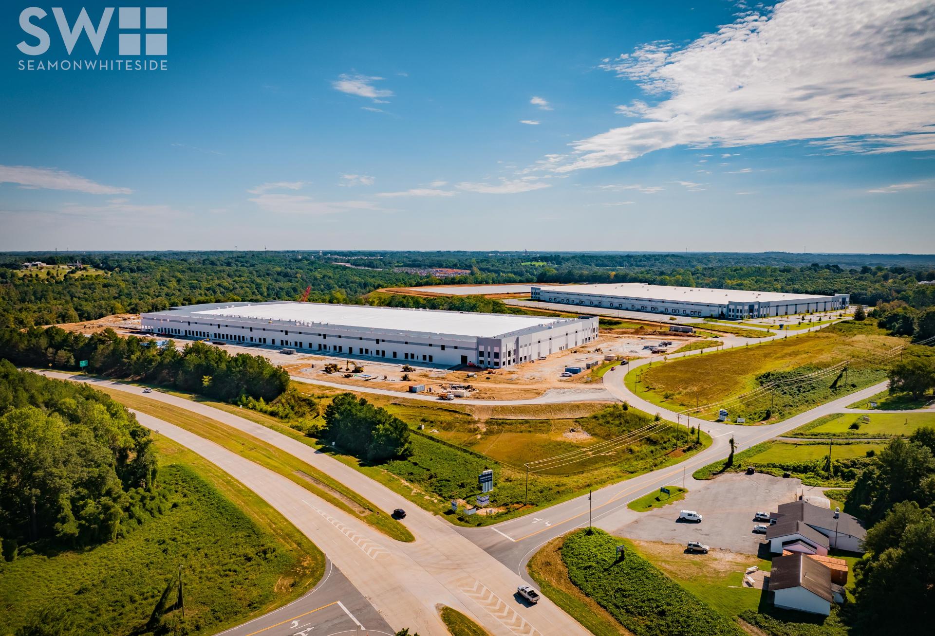 A drone shot of Clarius Park property 