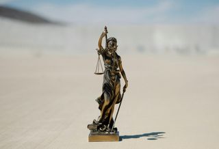 lady justice blurry background