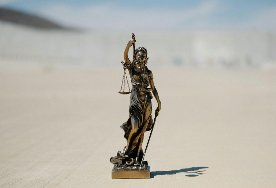 lady justice blurry background