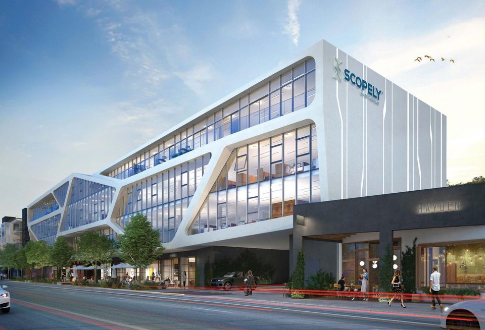 Rendering of mixed-use building at 8888 Washington Blvd. in Culver City
