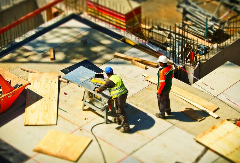 Construction workers building a project