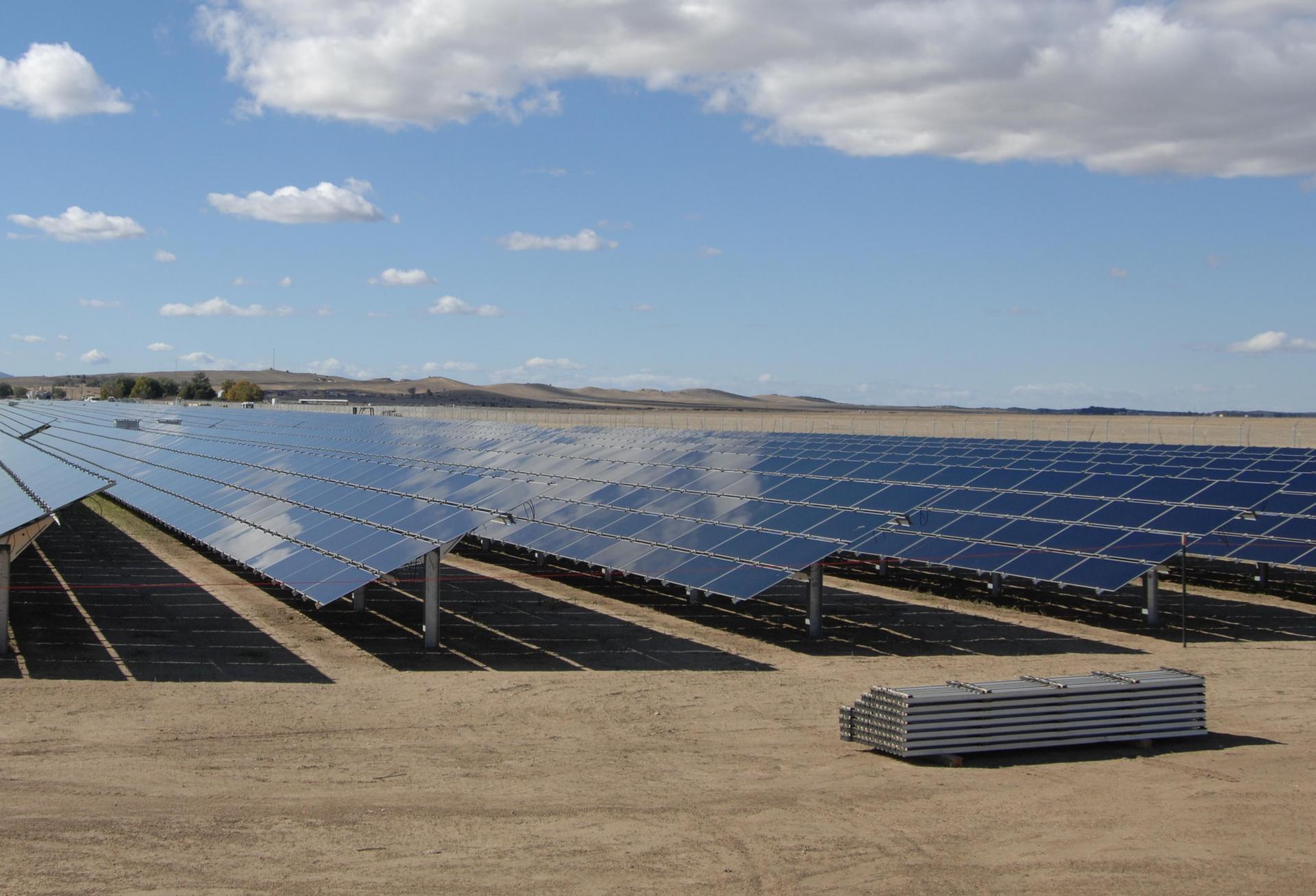 A solar farm in the Southwest United States.