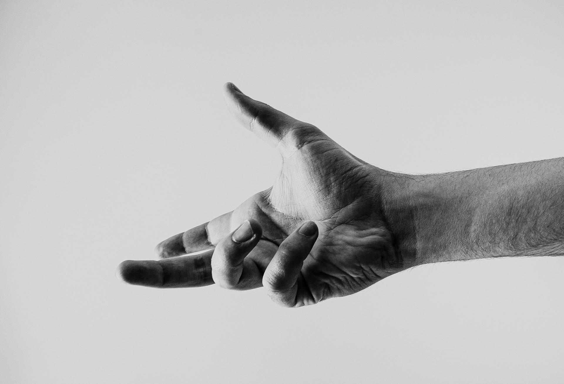 hand reaching out empty hand