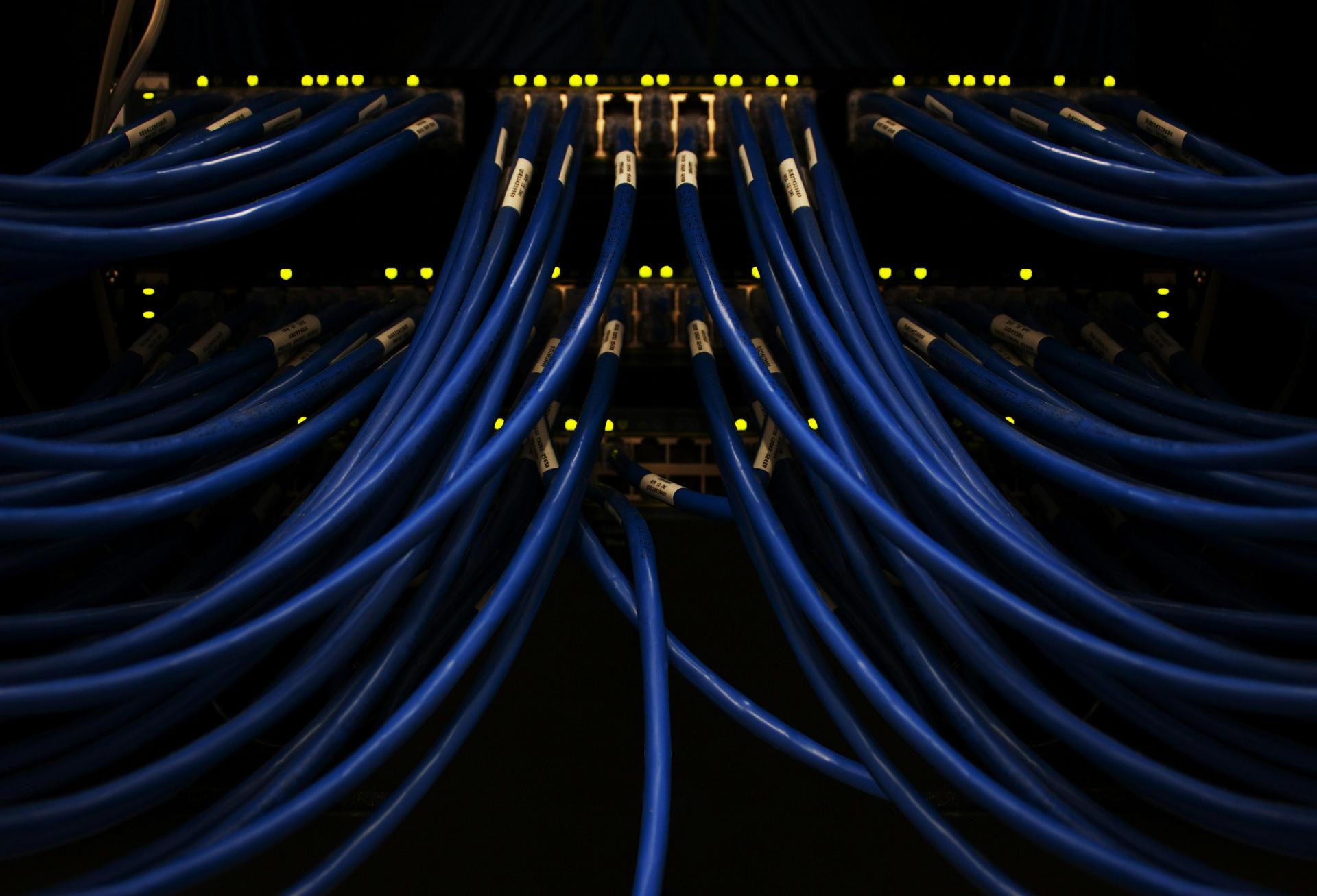 data center server room ethernet cable cables