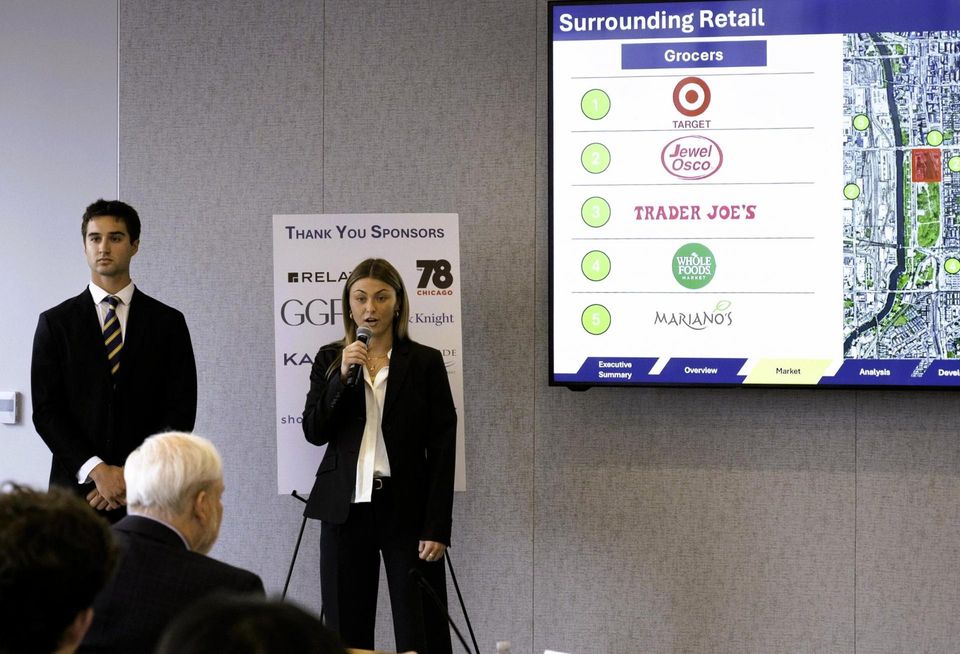 Two students presenting for The Eisenberg Foundation