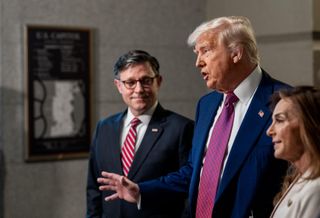 House Speaker Mike Johnson and President Donald Trump.