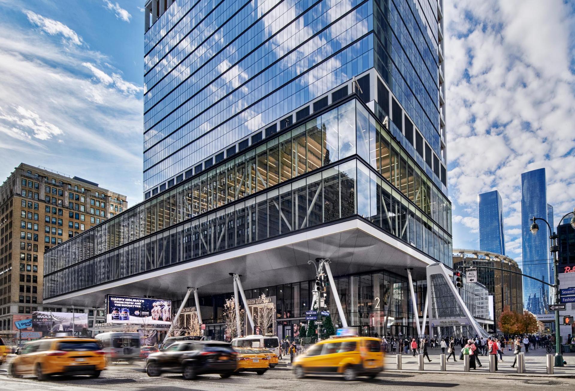 Penn 2, a 31-story office tower next to Madison Square Garden that Vornado spent nearly $750M to redevelop.