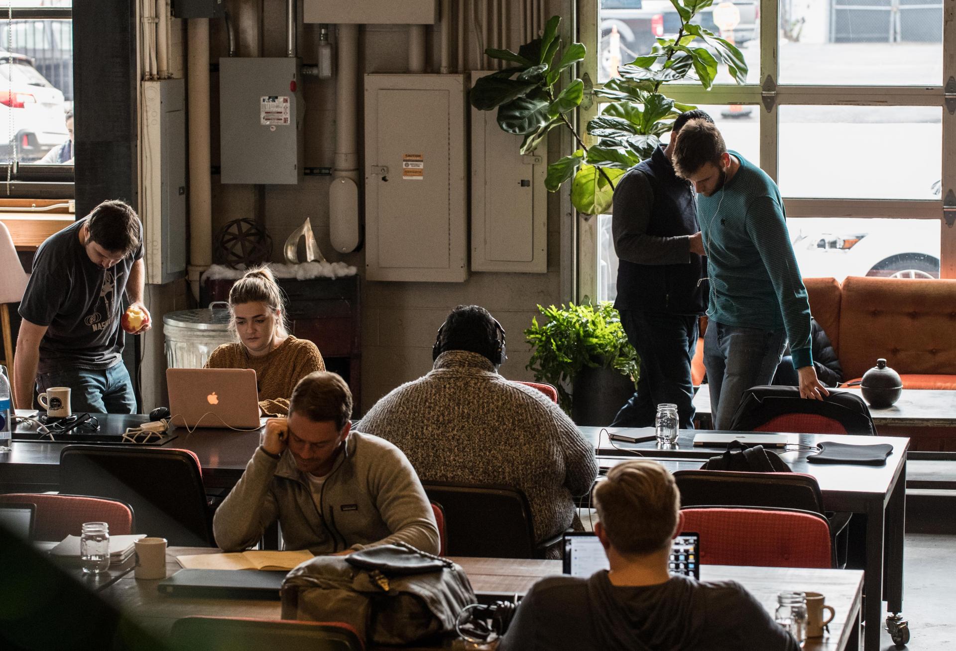 people at a coworking space