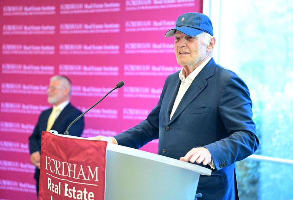 Vornado Realty Trust Chairman and CEO Steven Roth speaking at the Fordham Real Estate Institute's Building Futures gala June 18, 2024.
