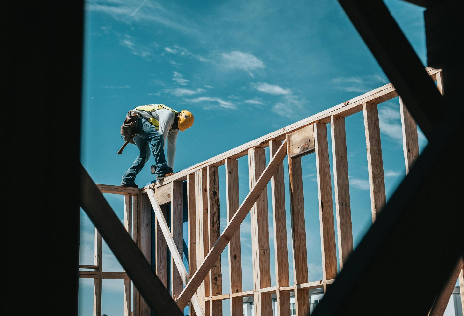 Man building house housing homebuilder 