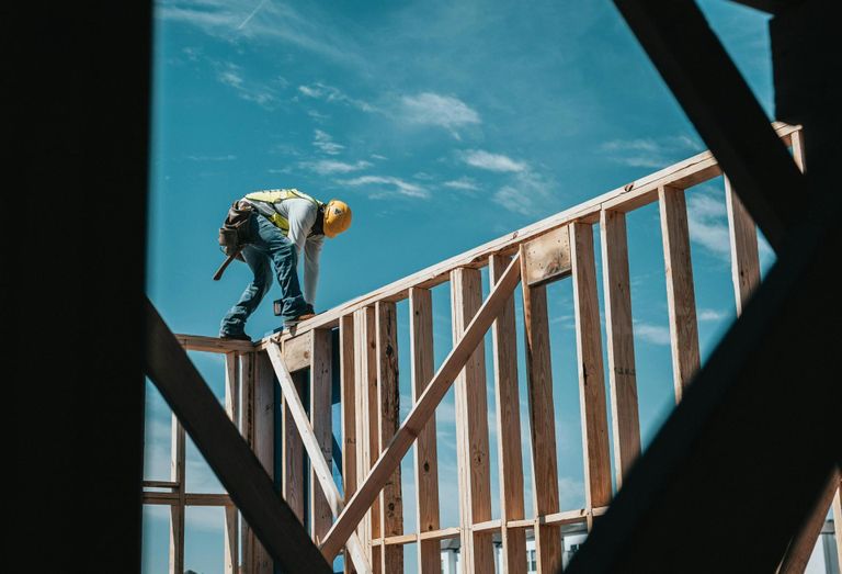 Man building house housing homebuilder 