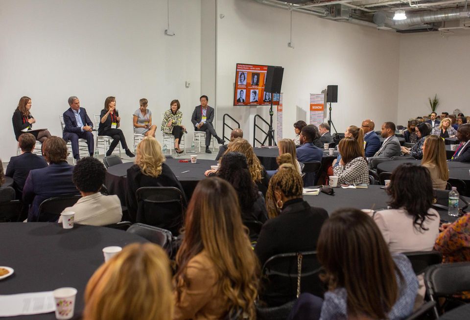 Invesco's Beth Zayicek, Savills' Mitchell Rudin, Artemis' Debbie Harmon, World Bank Pension Fund's Christina Scarlato, Ivanhoé Cambridge's Nathalie Palladitcheff and BentallGreenOak's Andrew Yoon 