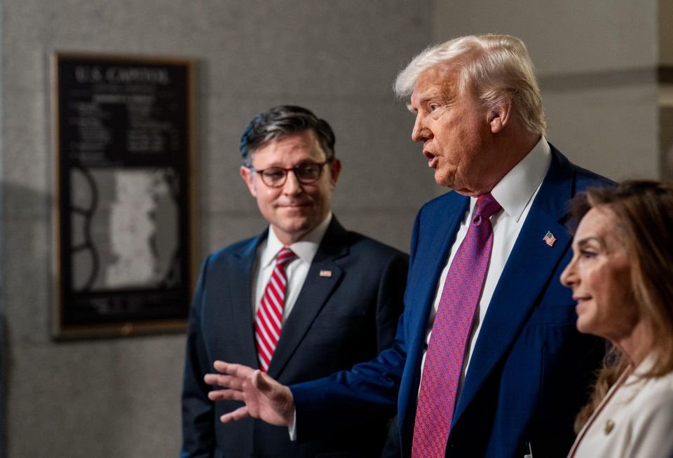 House Speaker Mike Johnson and President Donald Trump.