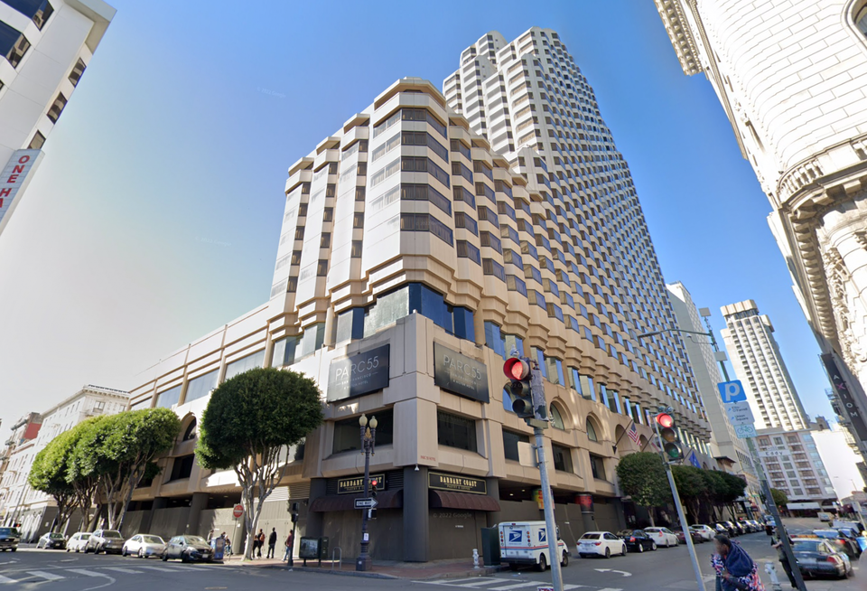 The 1,024-room Parc 55 San Francisco as it appeared in Feb. 2021