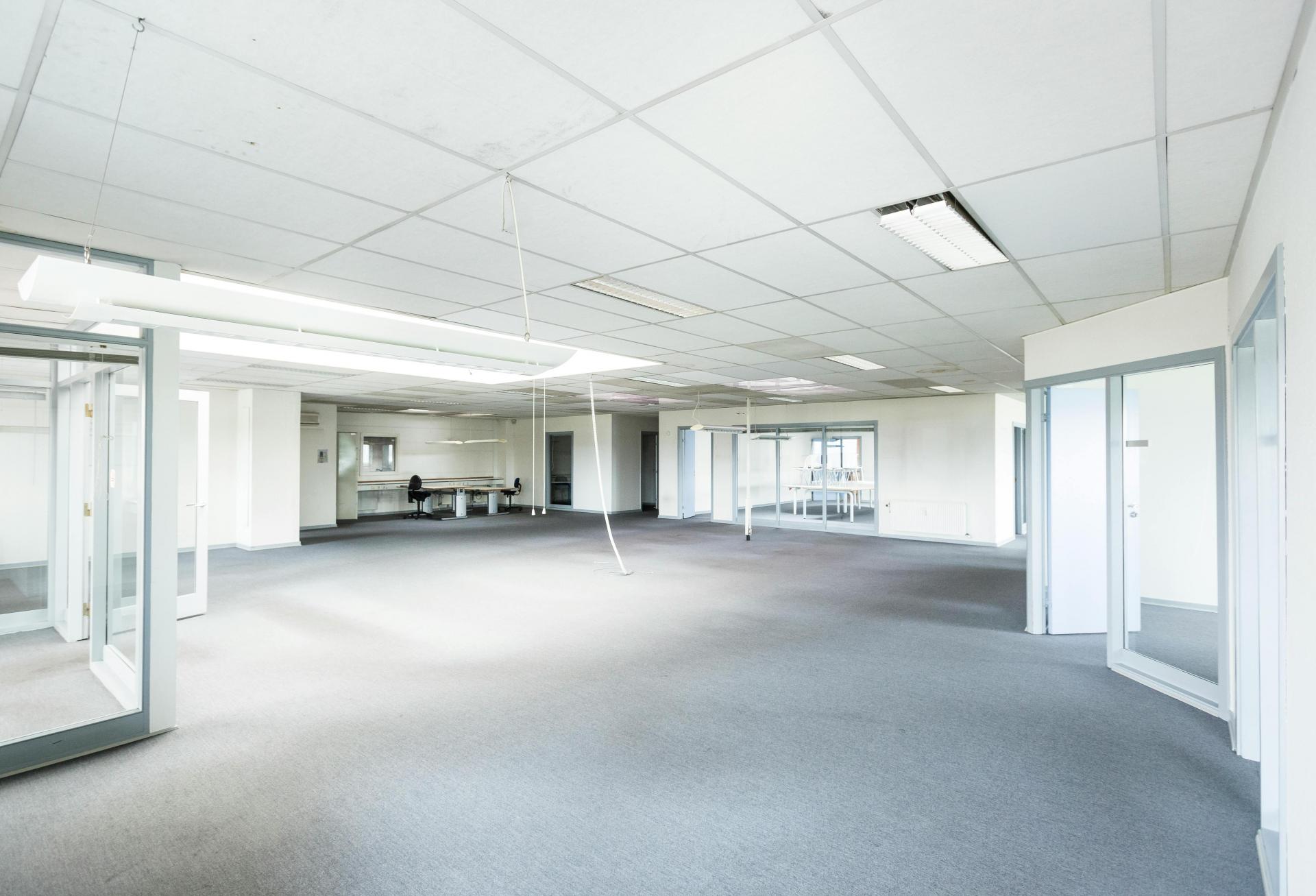 an empty office building