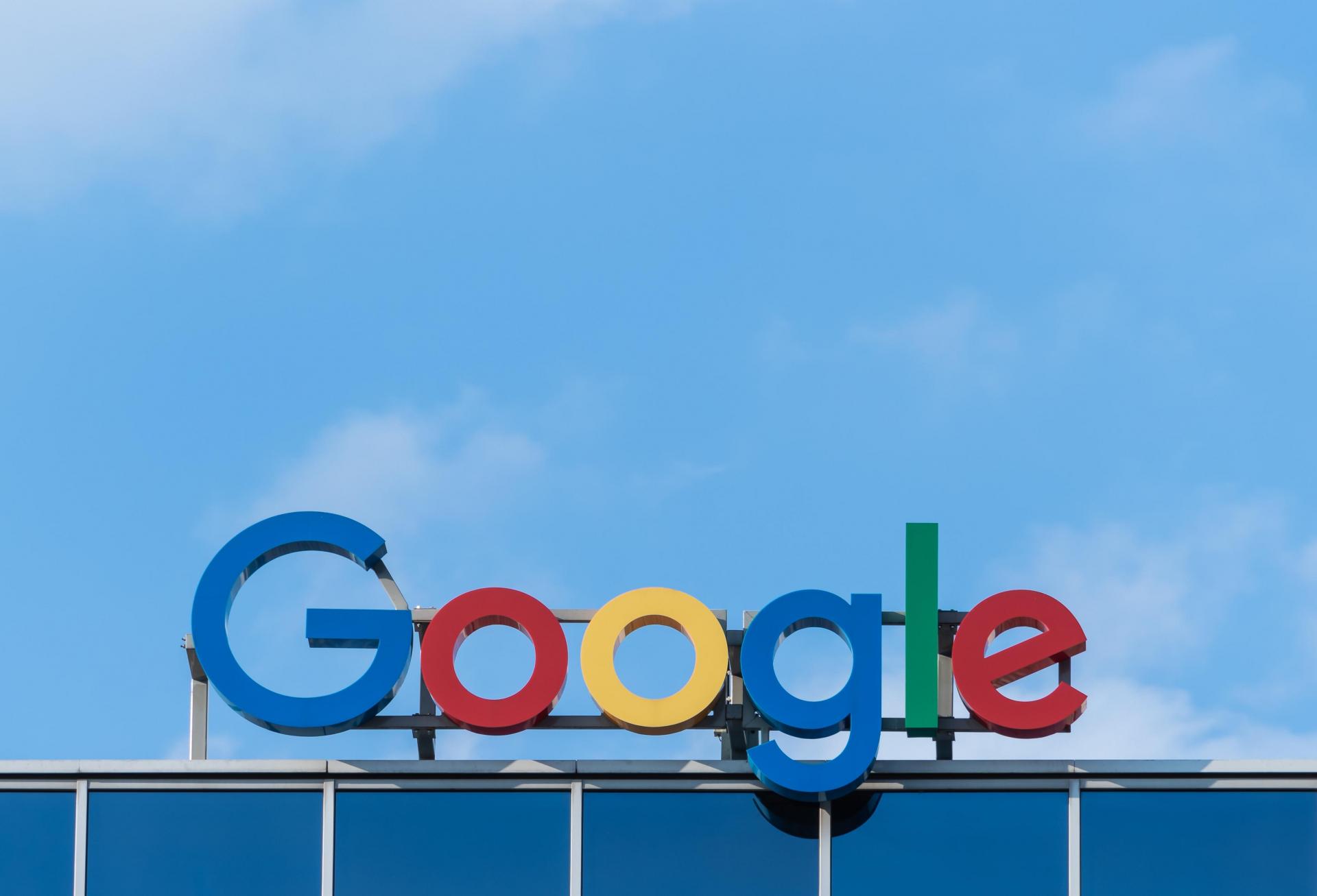Google logo on a rooftop
