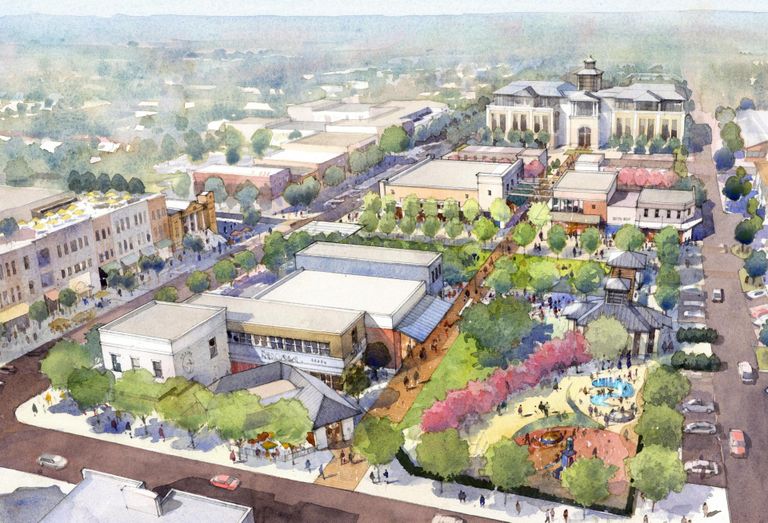 aerial rendering of downtown Celina