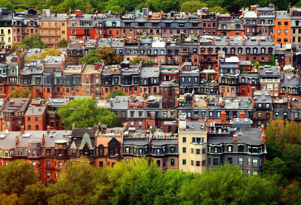 An aerial view of Boston's Back Bay neighborhood.