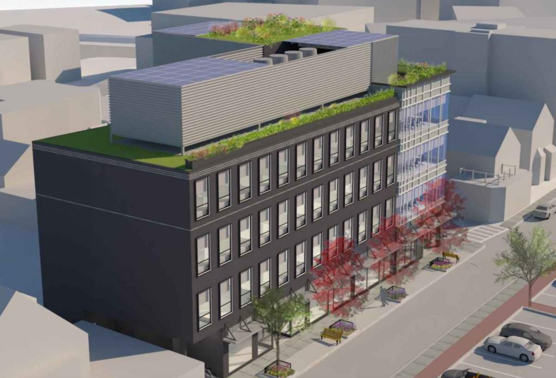 A rendering of the four-story lab project SGL Development had planned on White Street in Somerville. 