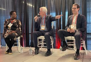 BOS Development's Beatrice Sibblies, State Sen. Brian Kavanagh and Morgan Stanley's Michael Givner 