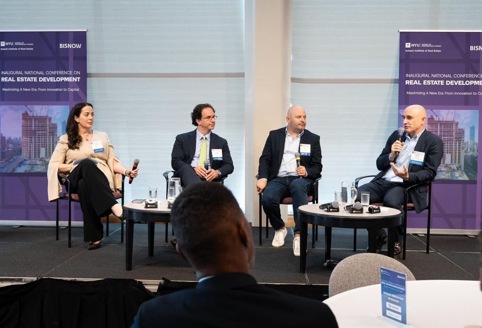 Taconic Partners' Colleen Wenke, The Bozzuto Group's Toby Bozzuto, Joy Construction's Eli Weiss, Hudson Companies' David Kramer