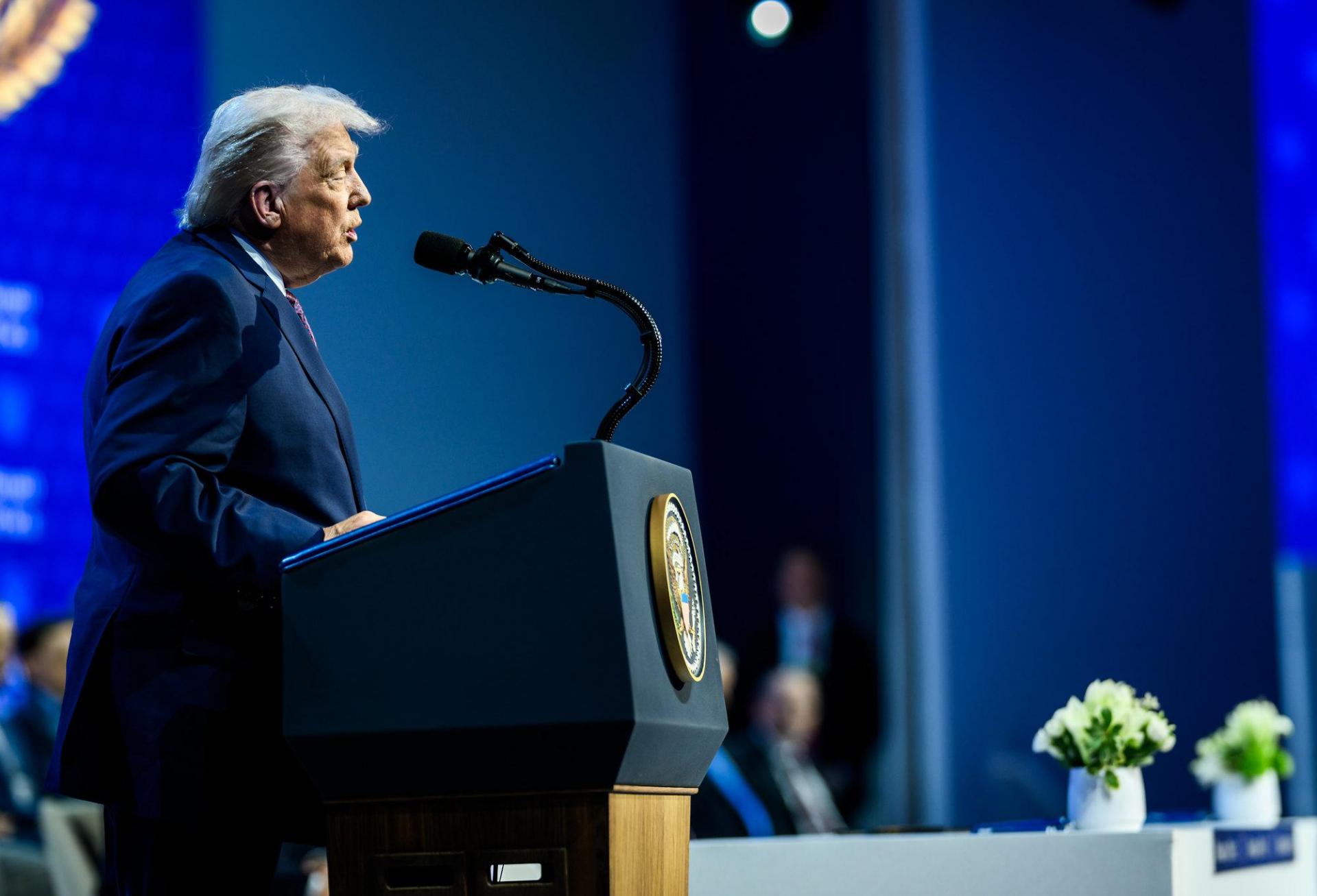 Donald Trump Jan 22 202 World Economic Forum Davos Switzerland