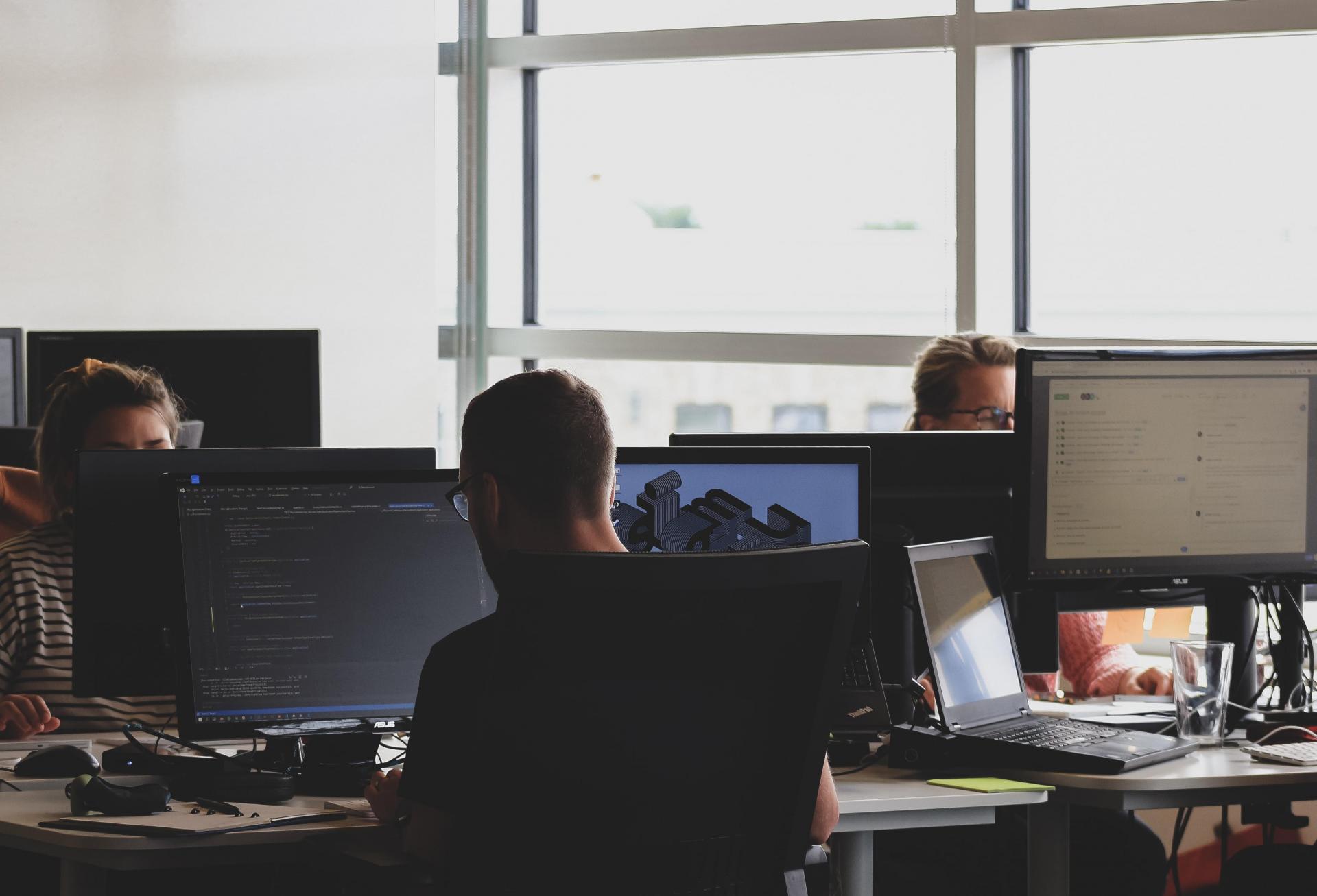 People working in an office.