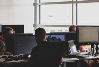 People working in an office.