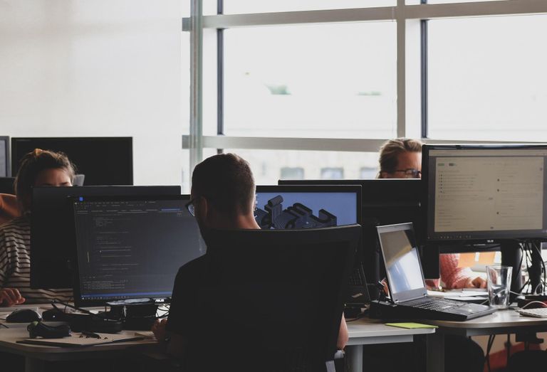 People working in an office.