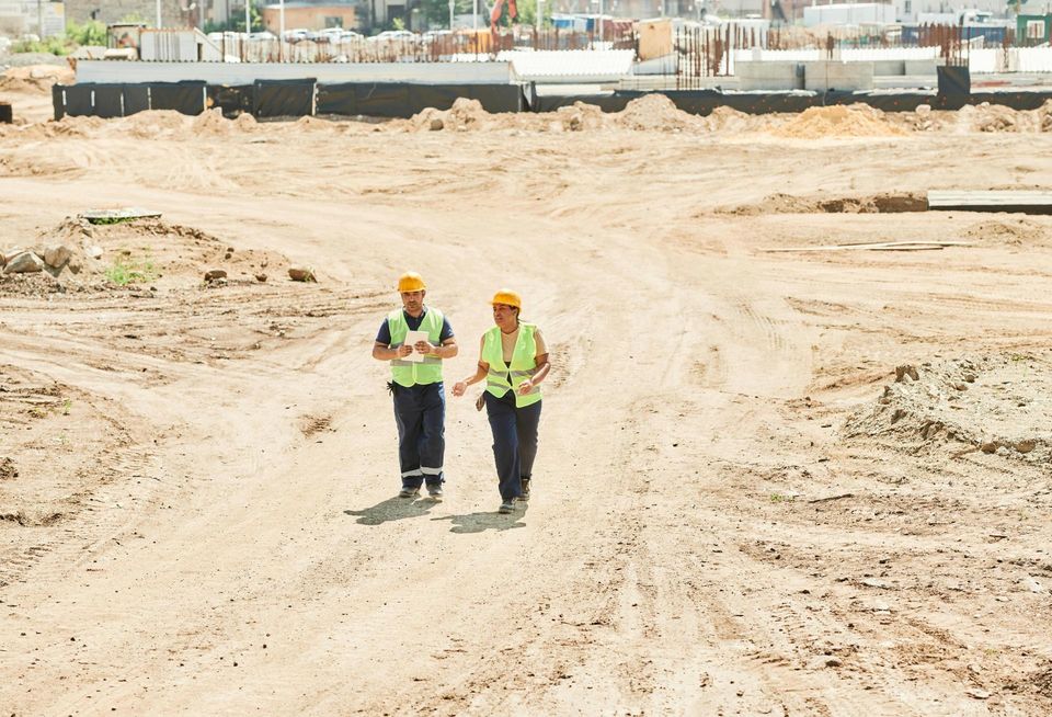 Construction workers dirt job site
