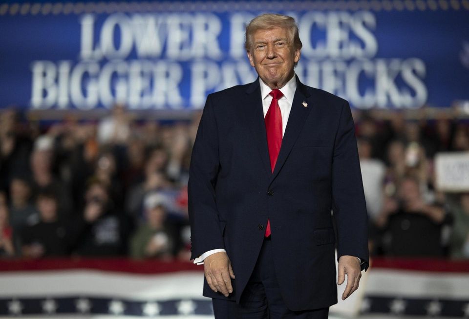 President Donald Trump delivers an economic speech in Iowa in January 2026.