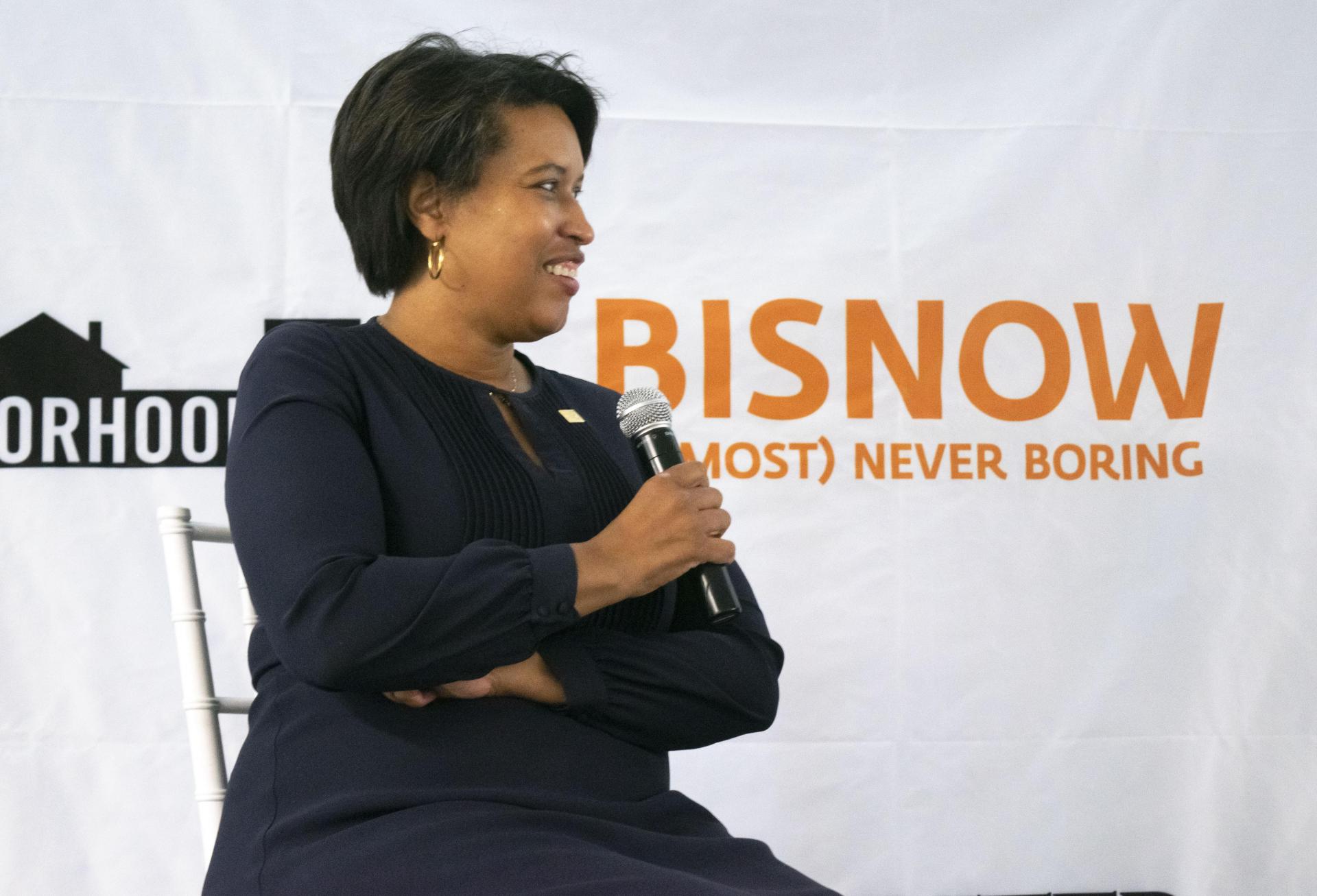Muriel Bowser speaks during Bisnow's D.C. State of the Market event on May 11, 2022.