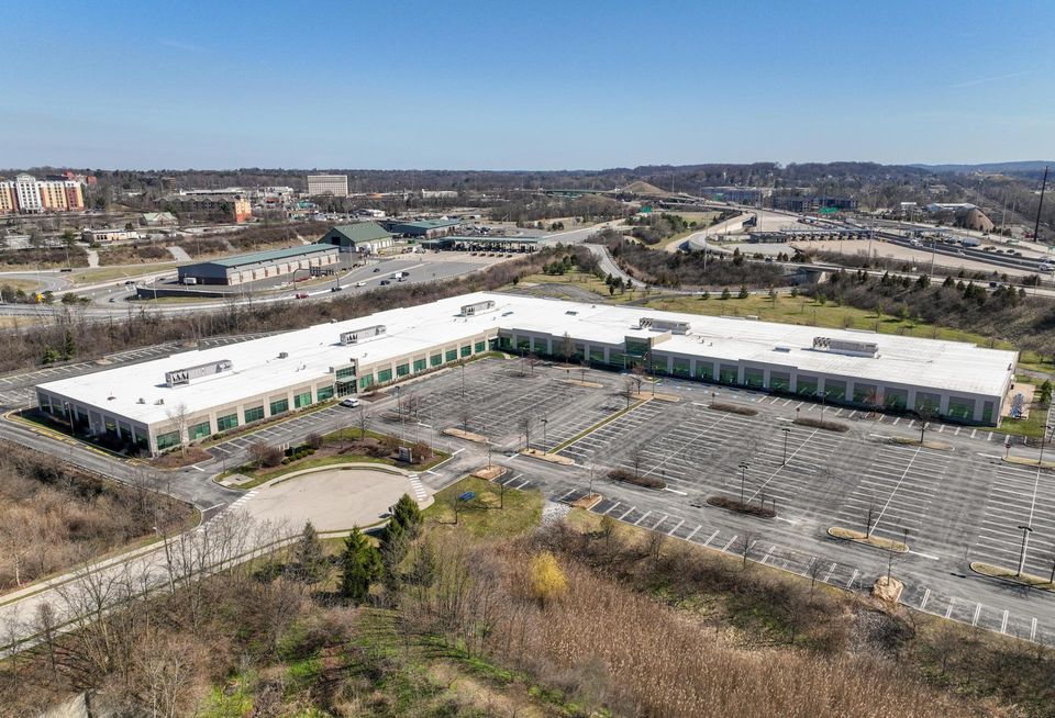 The aerial view over the building now-owned by HP Alliance as of April 2024.