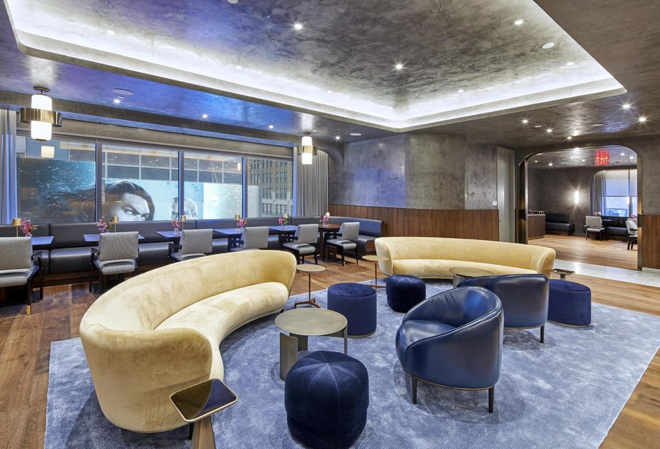 A view of the bar's lounge space inside 5 Times Square