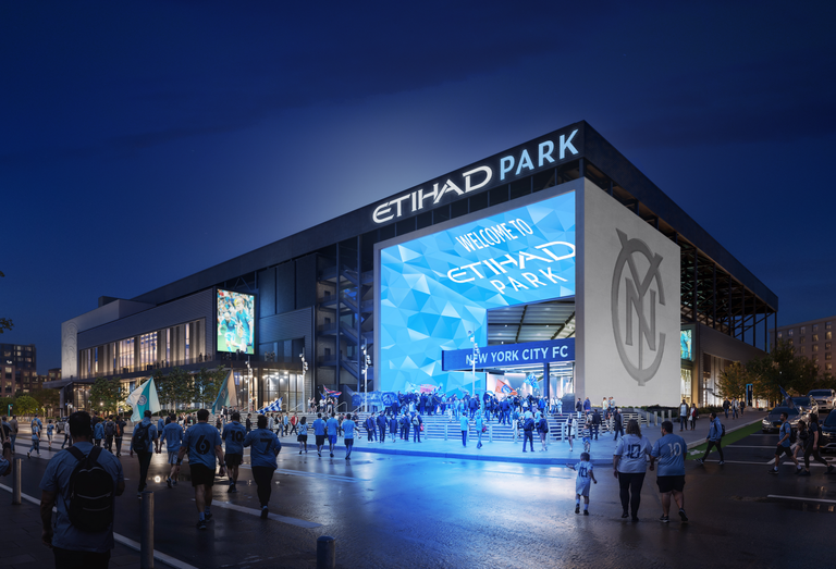 A new rendering for the Willets Point soccer stadium.