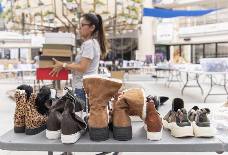 Woman with shoes, Zappos