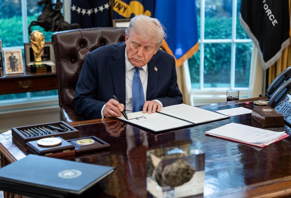President Donald Trump signing executive orders executive order