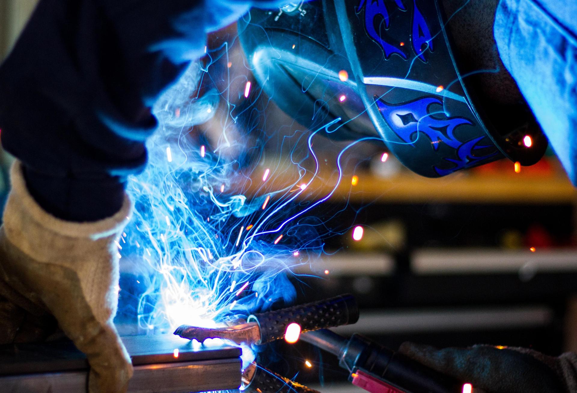 A person doing industrial work 