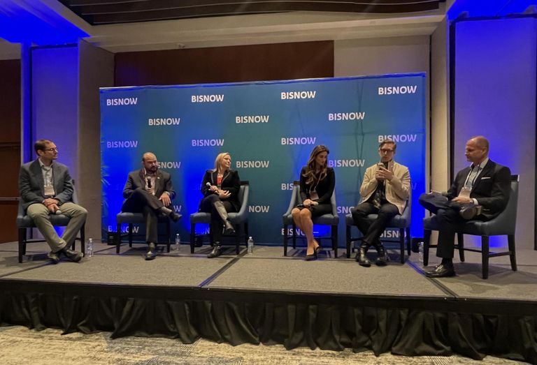 Stantec's Ray Kettner, Congress Group's James Apodaca, HLB Lighting Design's Carrie Hawley, Ionic Development's Kaitlin McCarthy, The HYM Investment Group's Josh Billings and NFP's Brooks Finnegan.