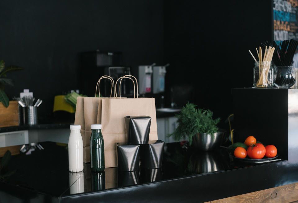 Packaged food sitting on a counter