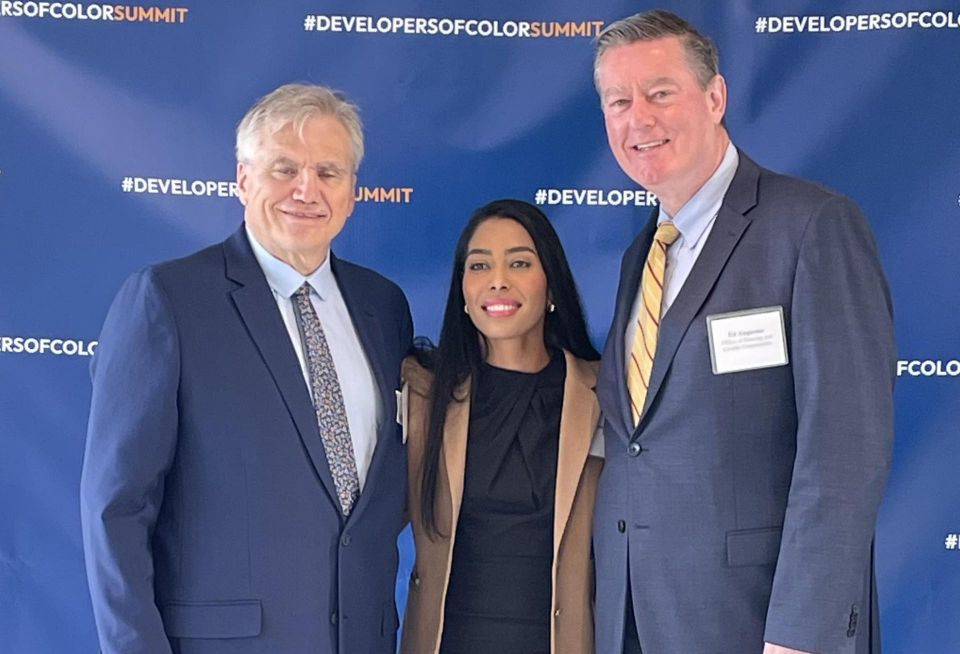 HUD Principal Deputy Assistant Secretary of Public and Indian Housing Richard J. Monocchio, HUD Regional Administrator Juana Matias and Massachusetts Executive Office of Housing and Livable Communities Secretary Edward Augustus.