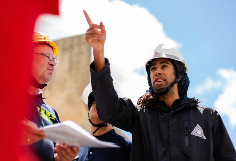 Engineer Pointing Construction Site Construction worker