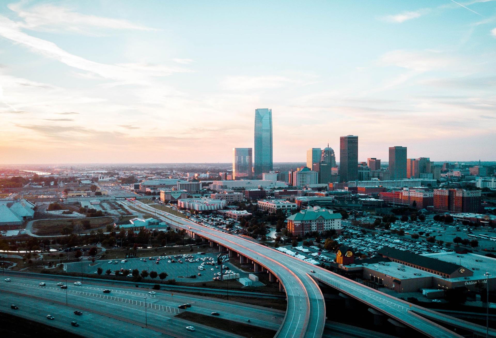 A photo of the skyline of Oklahoma City