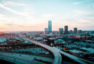 A photo of the skyline of Oklahoma City