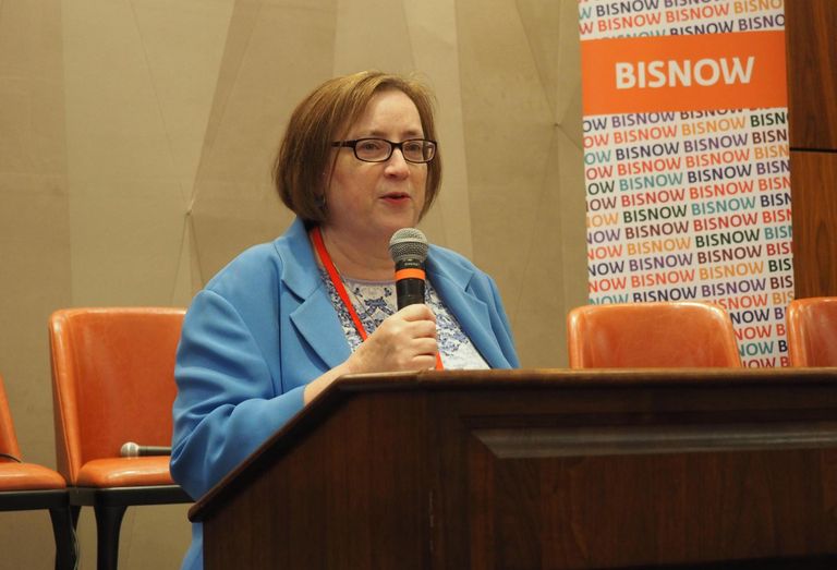 Julia Gordon, assistant secretary for Housing and Federal Housing in the federal Department of Housing and Urban Development, gives a keynote speech at Bisnow's Washington D.C. Affordable Housing Summit on July 28, 2022.
