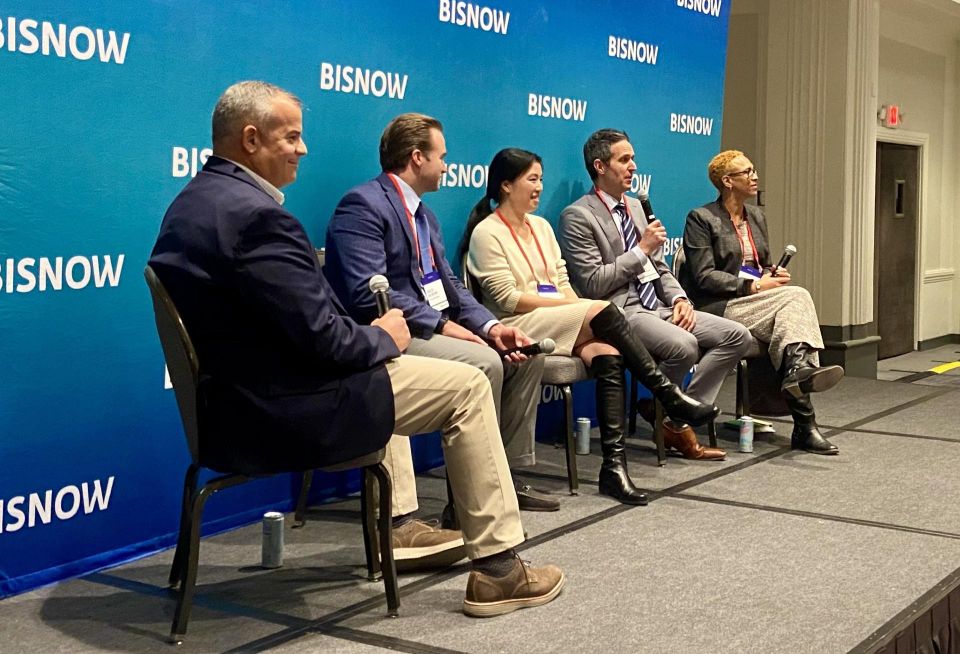 Dimeo Construction's Kevin Ferreira, Related Beal's Nick Boehm, Stantec Architecture's Aeron Hodges, Trinity Financial's Dan Drazen and Madison Park Development Corp.'s Leslie Reid.