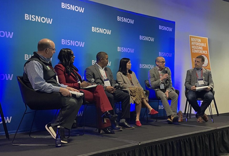 Bald Hill Builders' Matt Grosshandler, Madison Park Development Corp.'s Dr. Ingrid Tucker, JGE Development's Jonathan Garland, Stantec Architecture's Aeron Hodges, Beacon Communities' Josh Cohen and Elm Grove Cos.' Matt Menning.